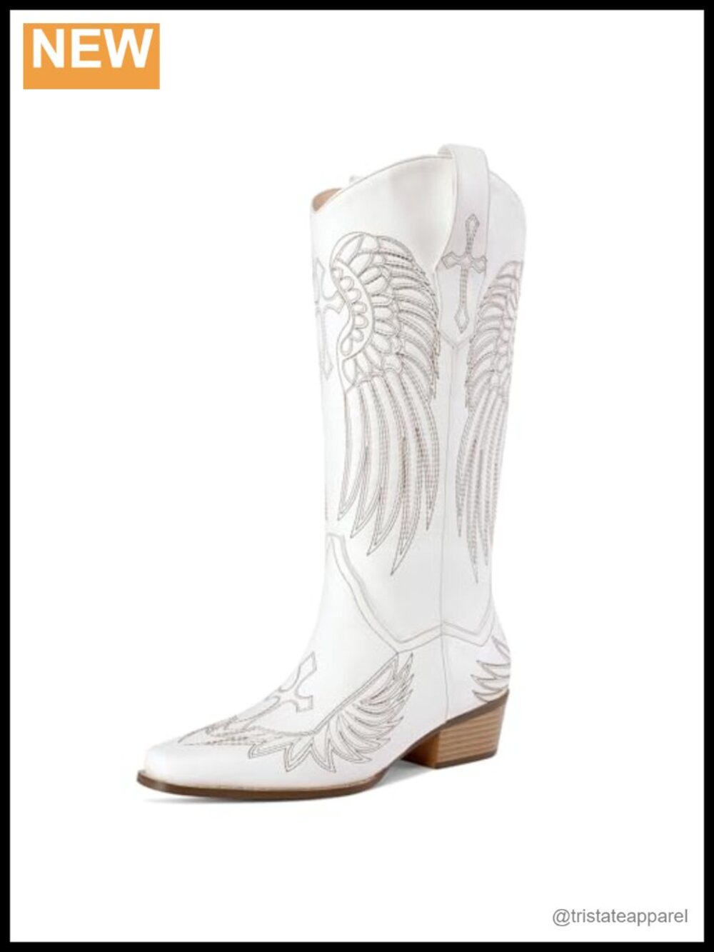 Women's Knee High Cowboy Boots Square Toe Chunky Heel Pull On Western Faux
